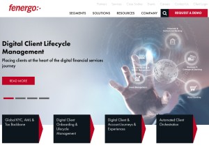 How fenergo.com looks like on a tablet such as an iPad.