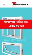 How fensterauspolen.pl looks like on a mobile device such as an iPhone.