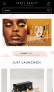 How fentybeauty.com looks like on a mobile device such as an iPhone.