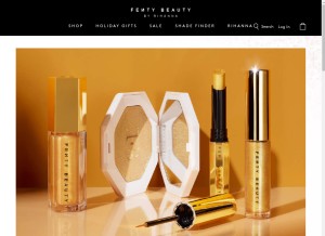 How fentybeauty.com looks like on a tablet such as an iPad.