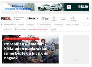 How feol.hu looks like on a tablet such as an iPad.