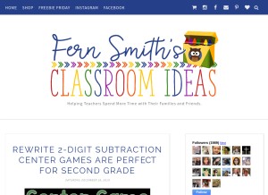 How fernsmithsclassroomideas.com looks like on a tablet such as an iPad.