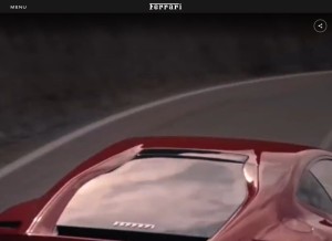 How ferrari.com looks like on a tablet such as an iPad.