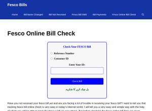 How fescobillcheck.com looks like on a tablet such as an iPad.