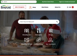 How festfoods.com looks like on a tablet such as an iPad.