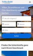 How fewo-direkt.de looks like on a mobile device such as an iPhone.