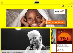 How ffh.de looks like on a tablet such as an iPad.
