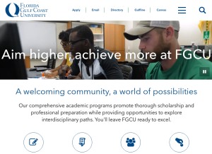 How fgcu.edu looks like on a tablet such as an iPad.