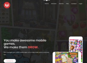 How fgl.com looks like on a tablet such as an iPad.