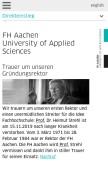How fh-aachen.de looks like on a mobile device such as an iPhone.