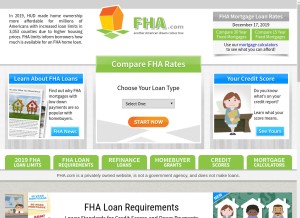 How fha.com looks like on a tablet such as an iPad.