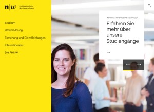 How fhnw.ch looks like on a tablet such as an iPad.