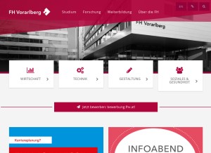 How fhv.at looks like on a tablet such as an iPad.