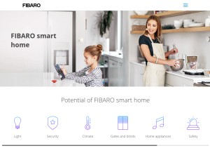 How fibaro.com looks like on a tablet such as an iPad.
