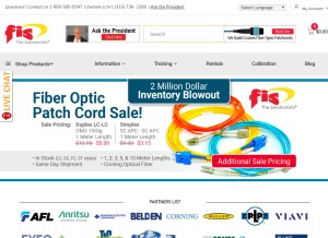 How fiberinstrumentsales.com looks like on a tablet such as an iPad.