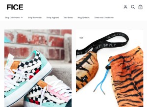 How ficegallery.com looks like on a tablet such as an iPad.