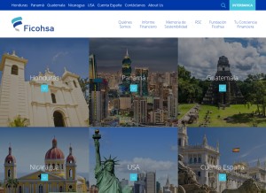 How ficohsa.com looks like on a tablet such as an iPad.
