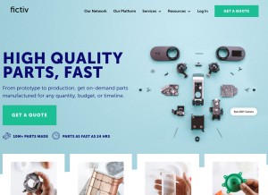 How fictiv.com looks like on a tablet such as an iPad.