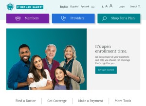 How fideliscare.org looks like on a tablet such as an iPad.