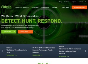 How fidelissecurity.com looks like on a tablet such as an iPad.