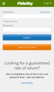 How fidelity.com looks like on a mobile device such as an iPhone.