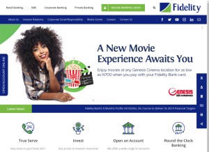 How fidelitybank.ng looks like on a tablet such as an iPad.