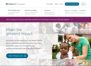 How fidelitycharitable.org looks like on a tablet such as an iPad.