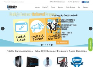 How fidelitycommunications.com looks like on a tablet such as an iPad.