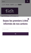 How fidh.org looks like on a mobile device such as an iPhone.