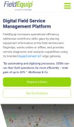 How fieldequip.com looks like on a mobile device such as an iPhone.