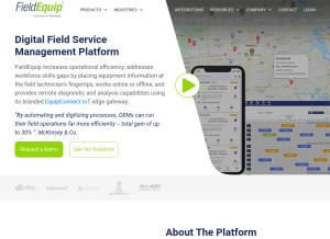 How fieldequip.com looks like on a tablet such as an iPad.