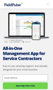 How fieldpulse.com looks like on a mobile device such as an iPhone.