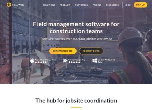 How fieldwire.com looks like on a tablet such as an iPad.