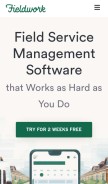 How fieldworkhq.com looks like on a mobile device such as an iPhone.