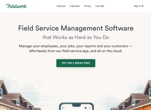 How fieldworkhq.com looks like on a tablet such as an iPad.