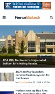 How fiercebiotech.com looks like on a mobile device such as an iPhone.