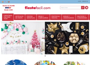 How fiestafacil.com looks like on a tablet such as an iPad.