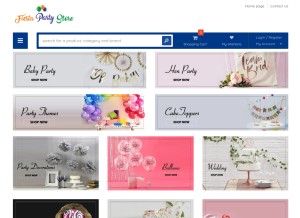 How fiestapartystore.com looks like on a tablet such as an iPad.