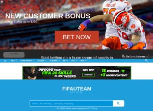 How fifauteam.com looks like on a tablet such as an iPad.