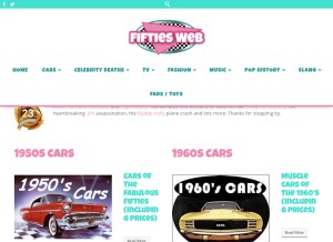 How fiftiesweb.com looks like on a tablet such as an iPad.
