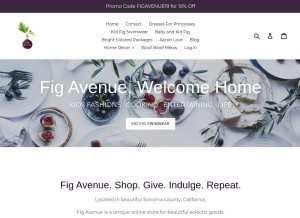 How figavenue.com looks like on a tablet such as an iPad.
