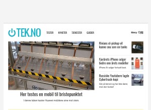 How file.no looks like on a tablet such as an iPad.