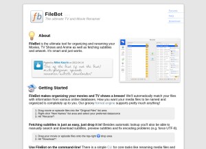 How filebot.net looks like on a tablet such as an iPad.