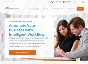 How filebound.com looks like on a tablet such as an iPad.