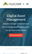 How filecamp.com looks like on a mobile device such as an iPhone.