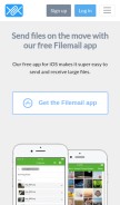 How filemail.com looks like on a mobile device such as an iPhone.