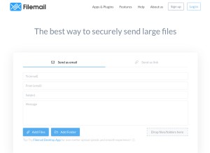 How filemail.com looks like on a tablet such as an iPad.