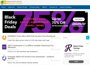 How fileour.com looks like on a tablet such as an iPad.