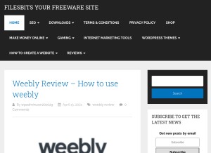 How filesbits.com looks like on a tablet such as an iPad.