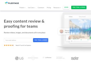 How filestage.io looks like on a tablet such as an iPad.